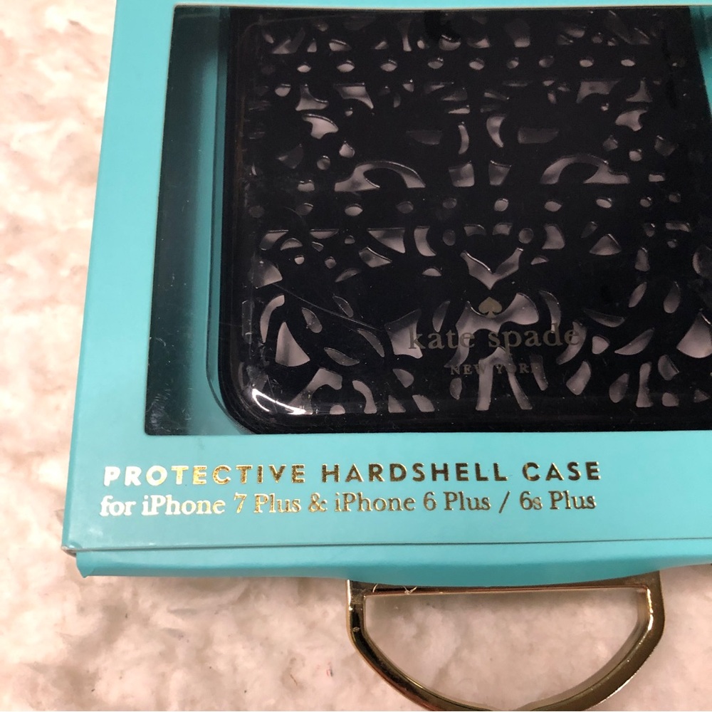 New Kate Spade Black Lace Cage Hardshell Phone Case iPhone 7 Plus/6 Plus/6s Plus - Picture 3 of 5